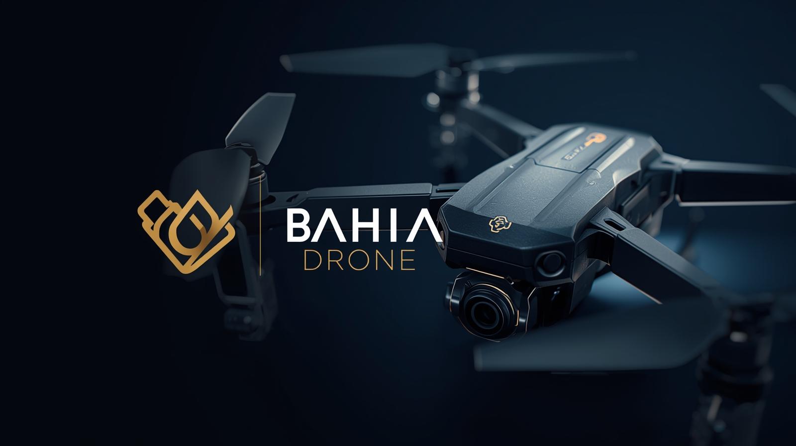 Drone em ambiente tecnológico com tons dourados